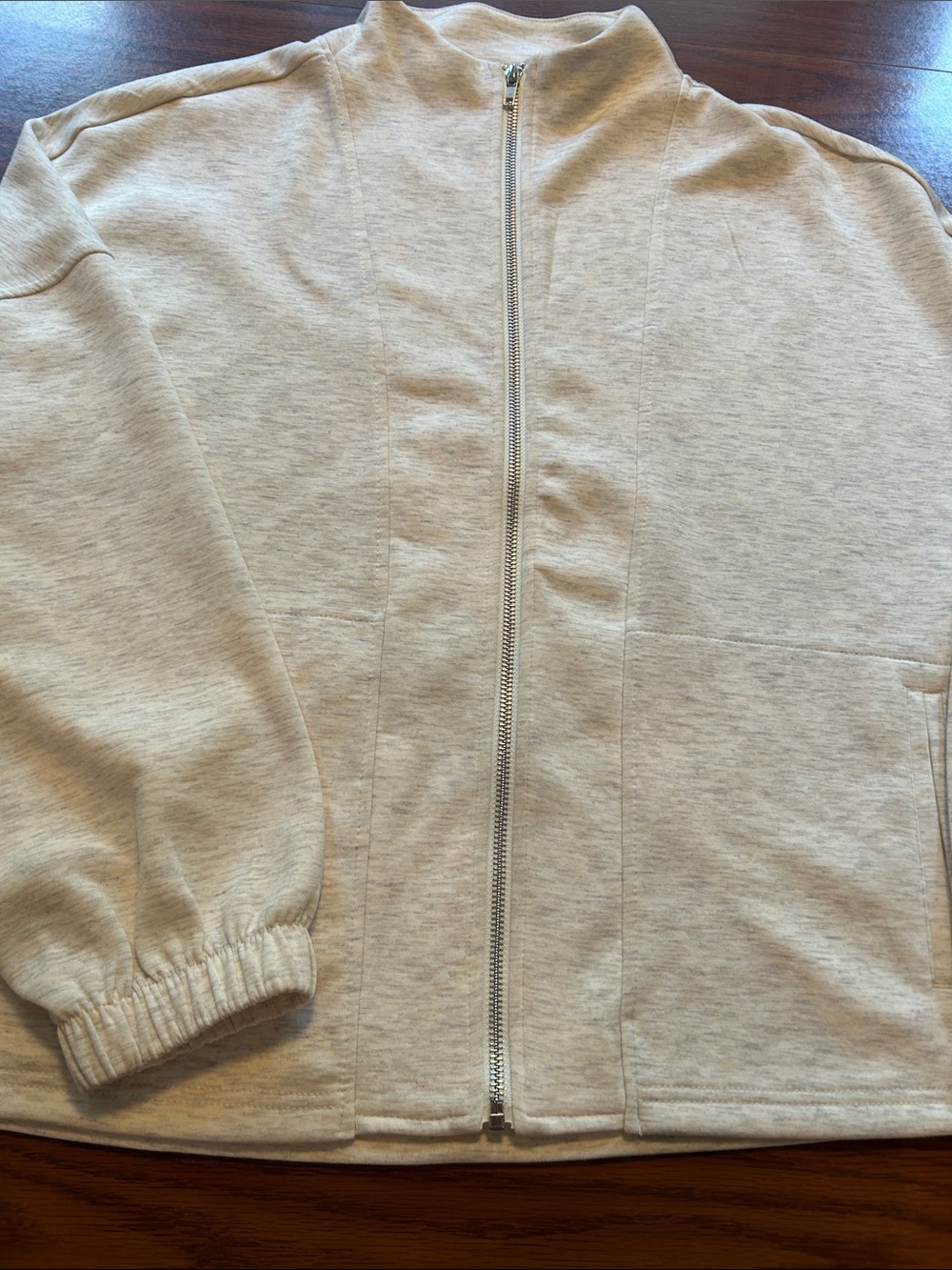RBX Cream Heathered Zip-Front Jacket